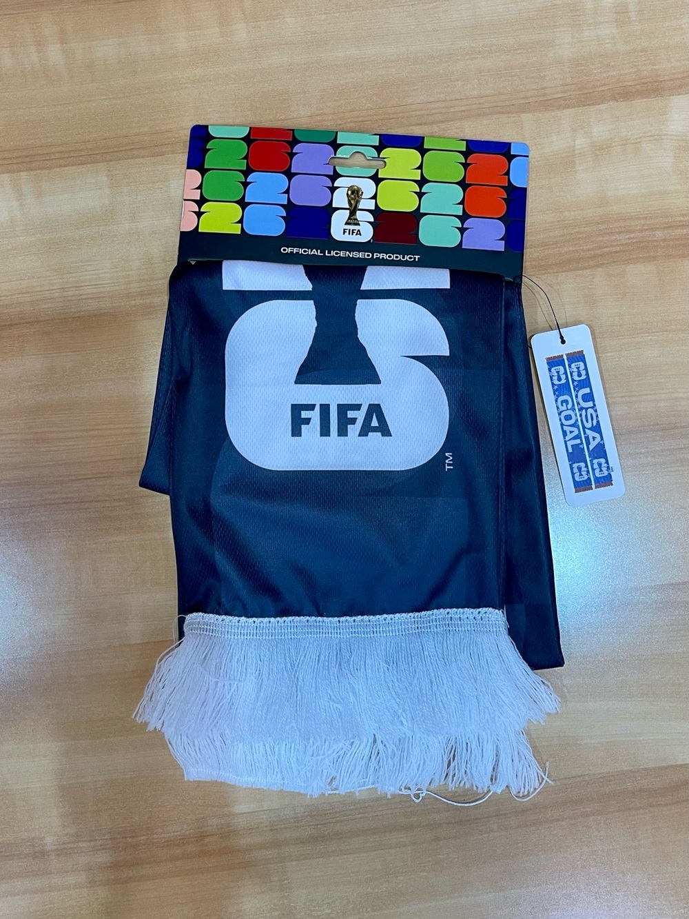 FIFA Black and White Soccer Pennant with Fringe
